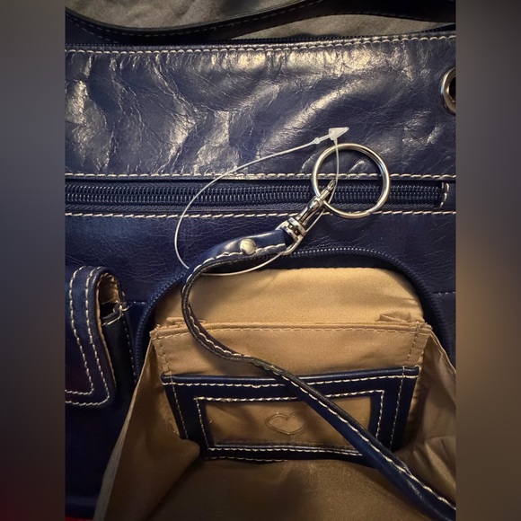 NWOT- Vintage- Giani Bernini- Cerulean Blue Genuine Leather Crossbody Bag- Y2K - Picture 3 of 7